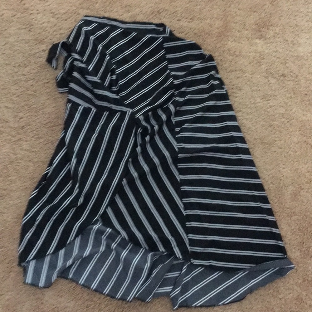 black w/ white wrap skirt